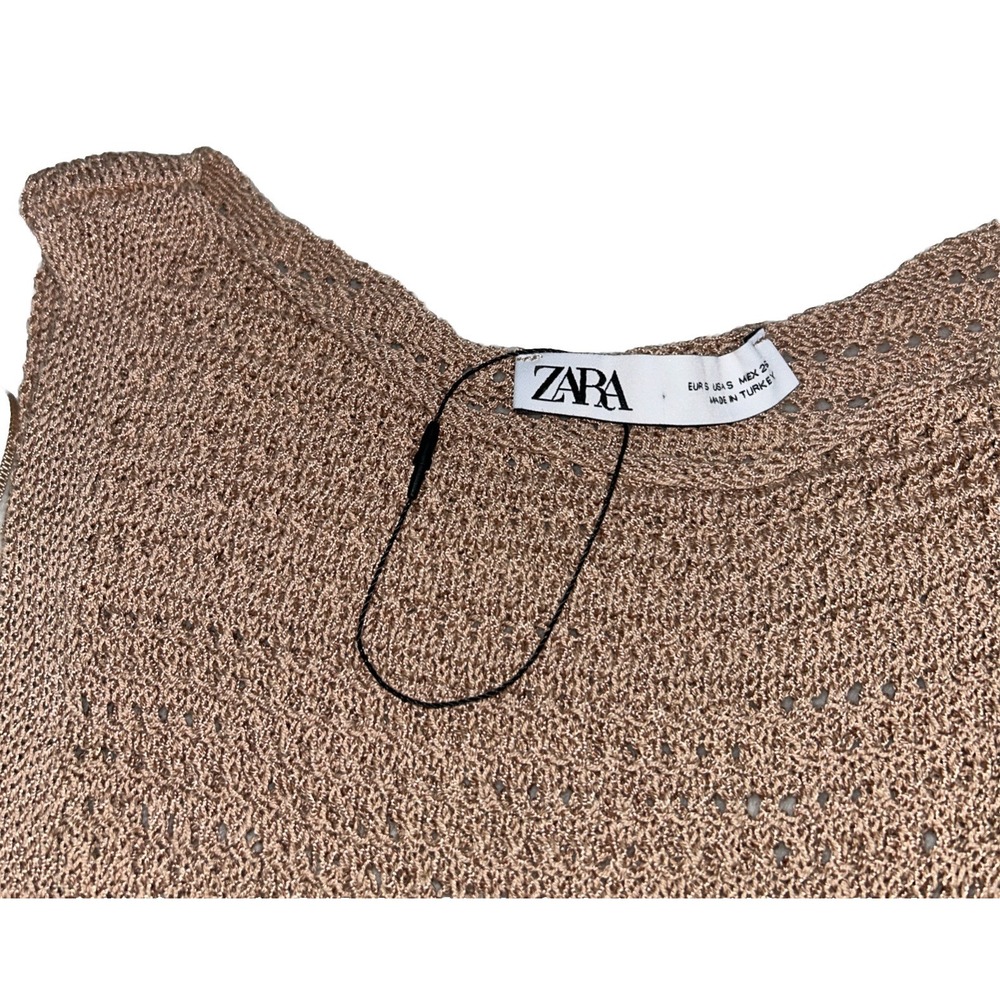 Zara Crochet Knit‎ Sleeveless Maxi Dress Womens Size Small - Picture 4 of 9